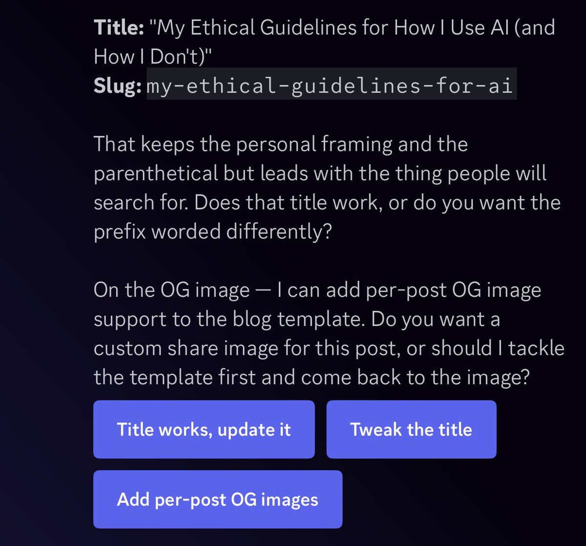 Auto-suggest buttons in the JFDI web UI